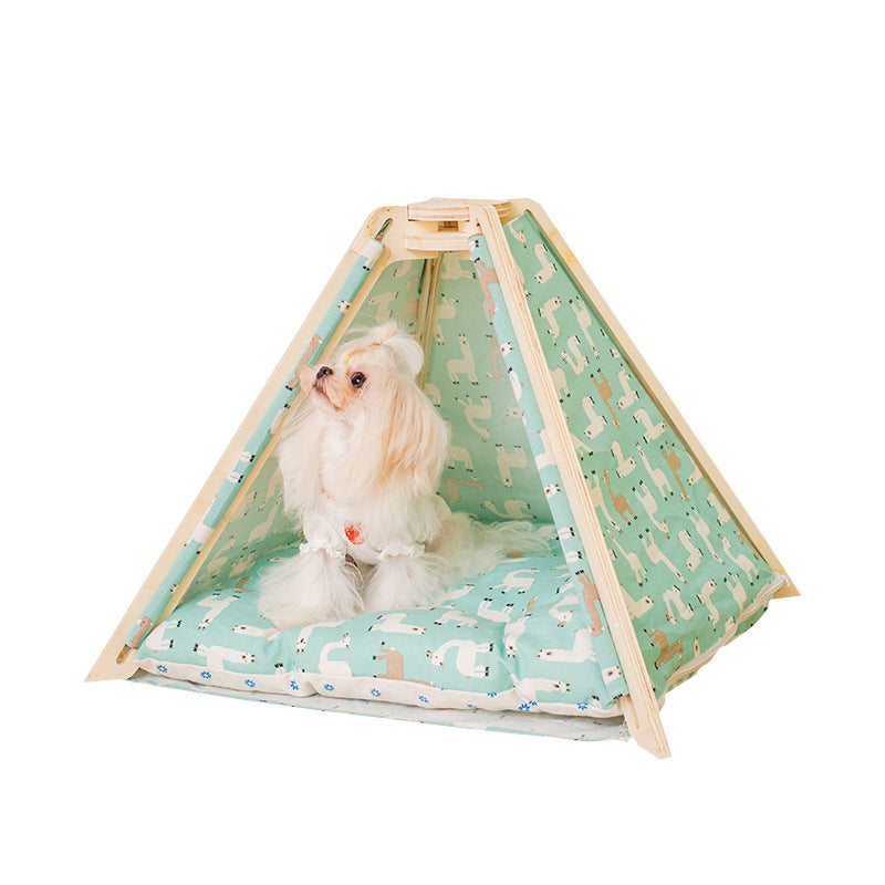 Removable Cat Bed House Dog Bed Kennel Sofa Cushion Puppy Bed Cat Rug Dog House Pet Beds For Dogs Cat House Cama Gatos Dog Tent