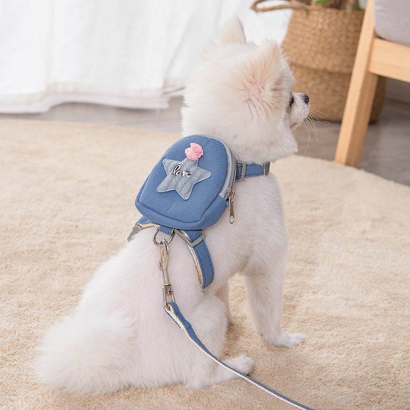 Polyester Dog Leash Vest Chest Harness