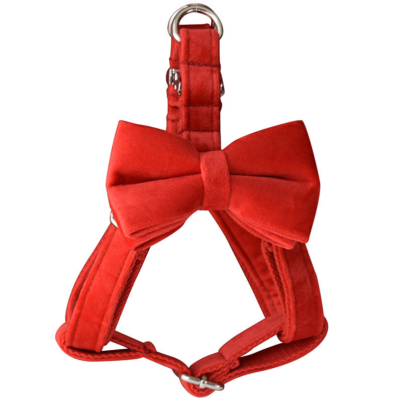 Red Flannel Gold Buckle Dog Harness Pet Supplies Pet Chest Harness